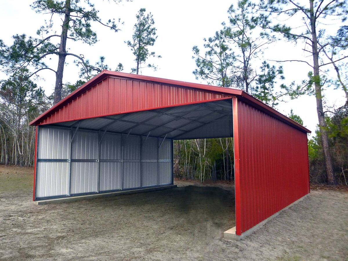Open Barn with Enclosed Side | Custom Structures Direct