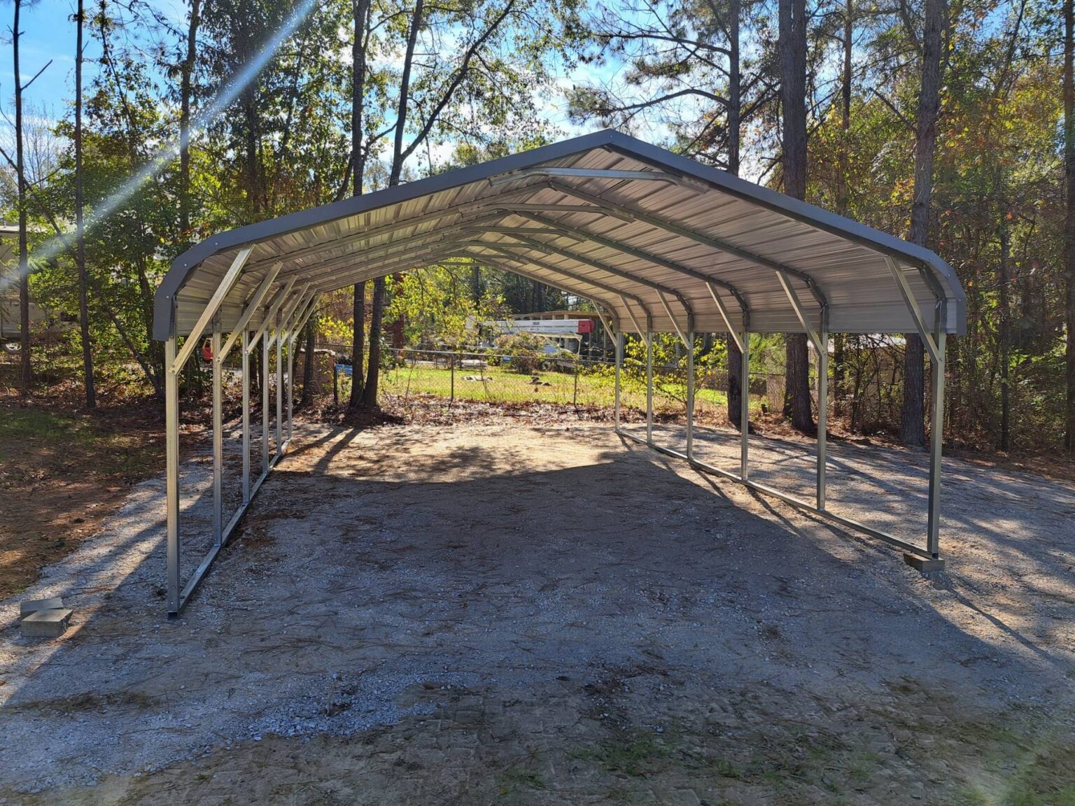 Traditional Style Open Carport | Custom Structures Direct