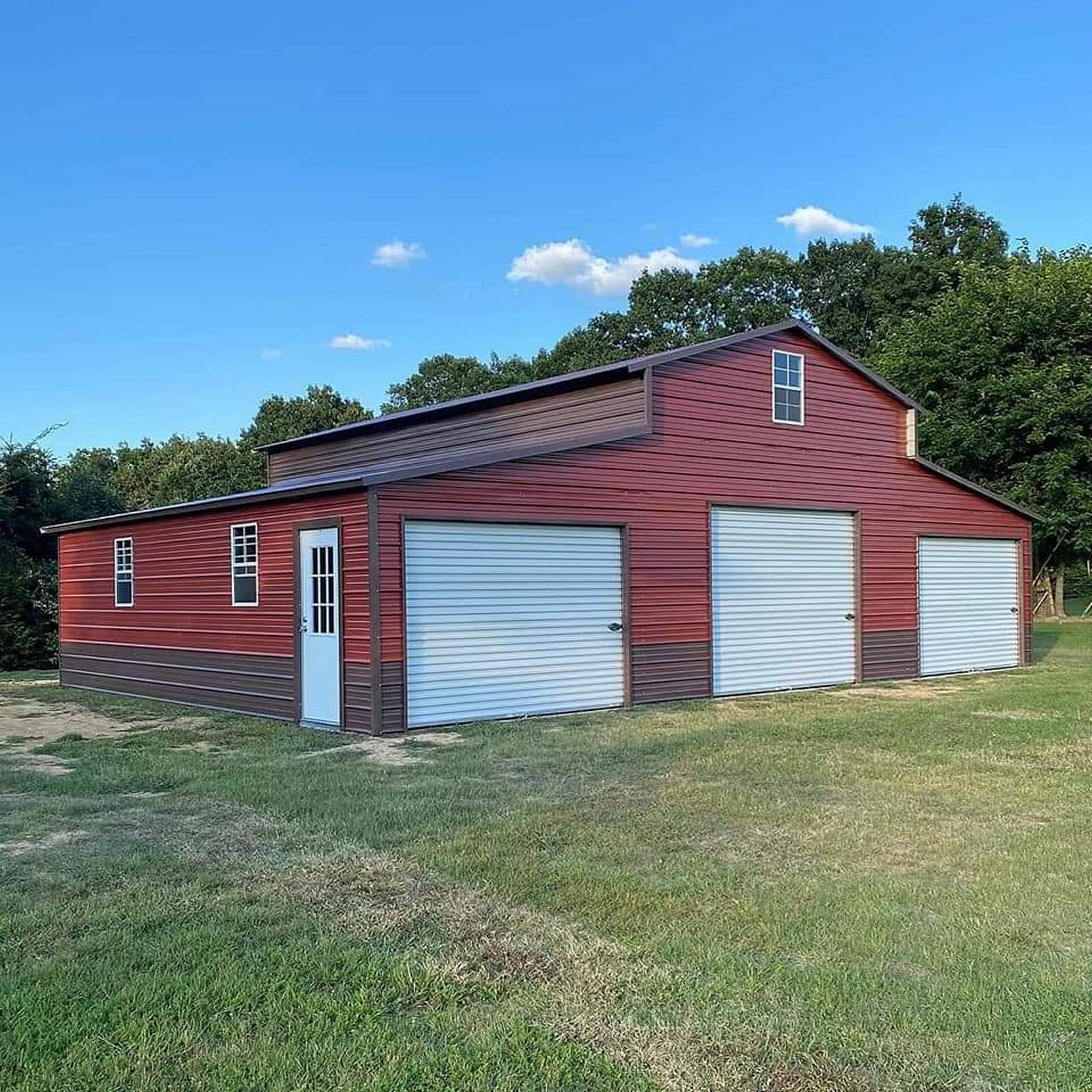 Triple Door Barn with Wainscoting Custom Structures Direct